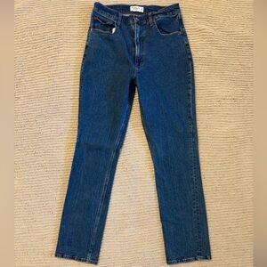 Abercrombie & Fitch Slim Straight Ultra High Rise Dark Wash Jeans 10R